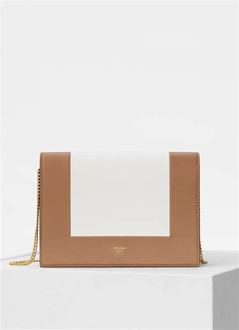 celine frame evening clutch on chain in bicolour smooth lambskin|Celine.